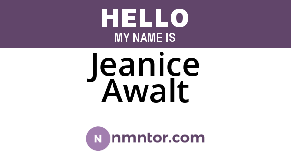 Jeanice Awalt