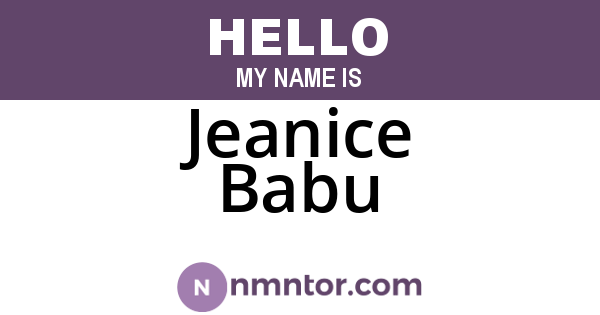 Jeanice Babu