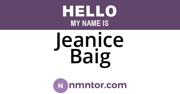 Jeanice Baig