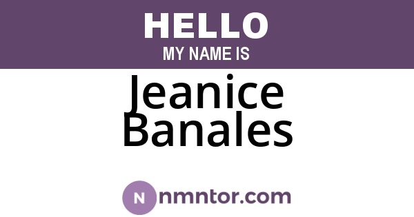 Jeanice Banales