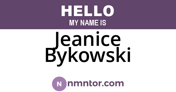 Jeanice Bykowski