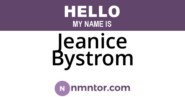 Jeanice Bystrom