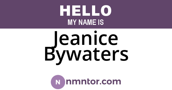 Jeanice Bywaters