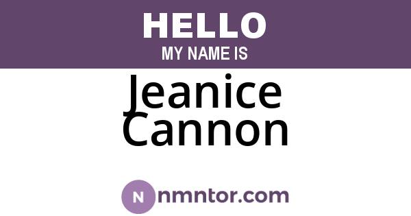 Jeanice Cannon