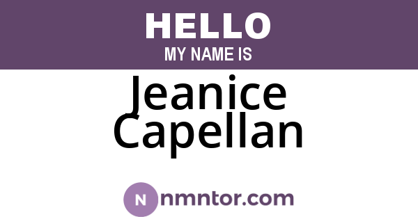 Jeanice Capellan