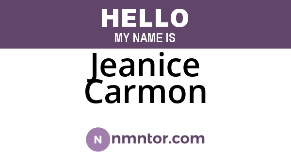 Jeanice Carmon