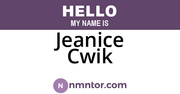 Jeanice Cwik