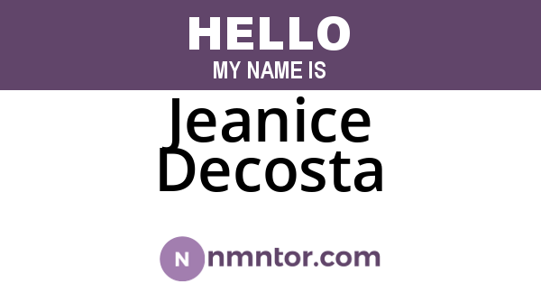 Jeanice Decosta
