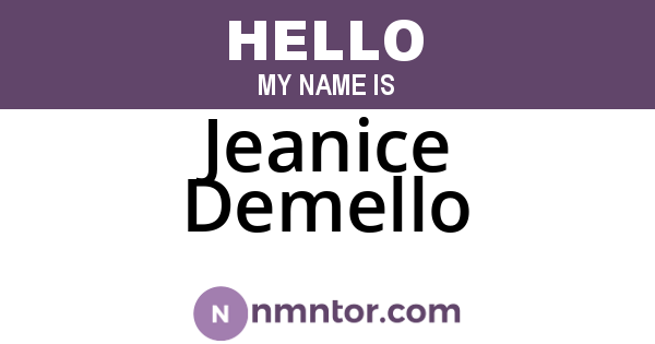 Jeanice Demello