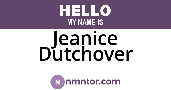 Jeanice Dutchover