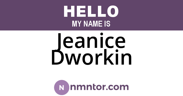 Jeanice Dworkin