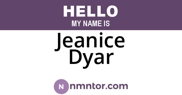 Jeanice Dyar