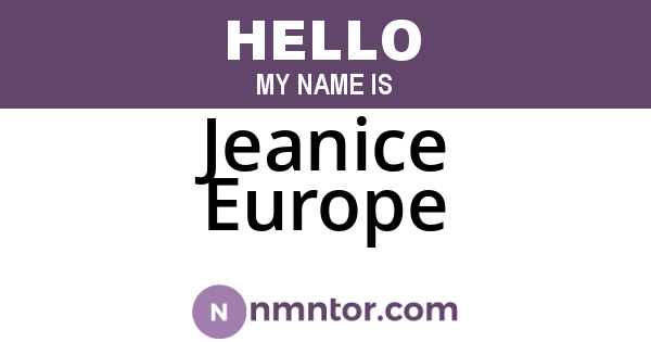 Jeanice Europe
