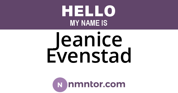 Jeanice Evenstad