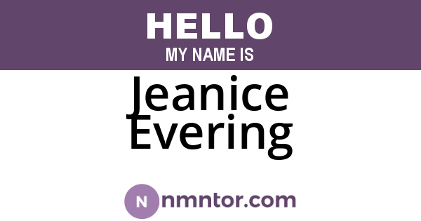 Jeanice Evering