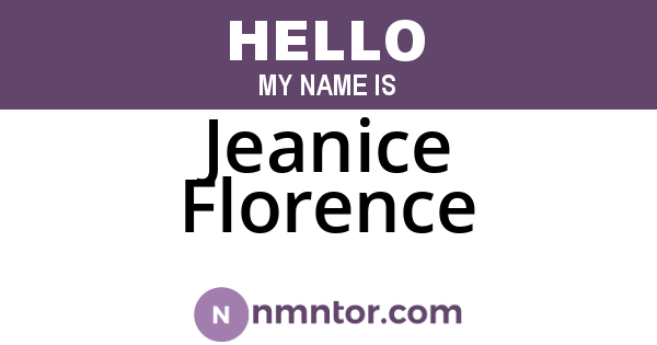 Jeanice Florence