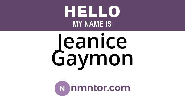 Jeanice Gaymon