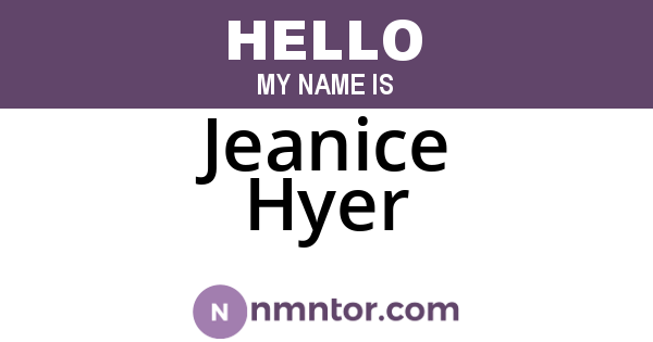Jeanice Hyer