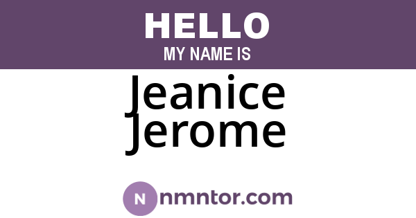 Jeanice Jerome