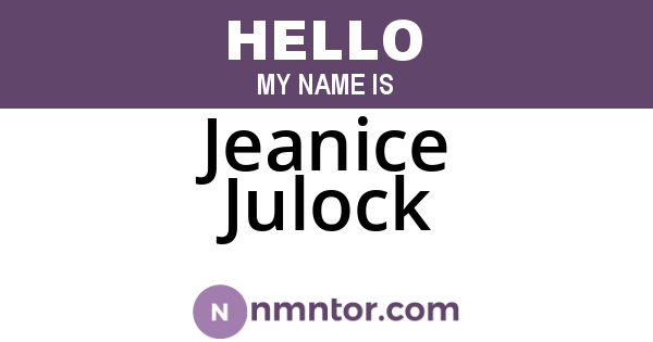 Jeanice Julock