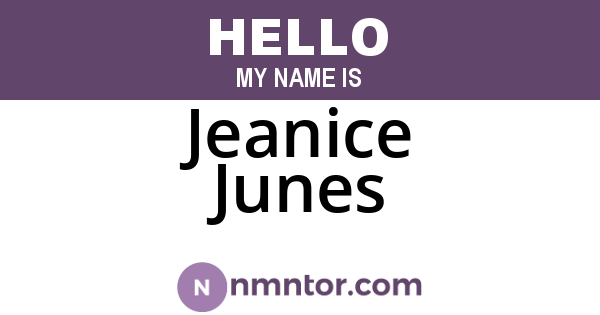 Jeanice Junes