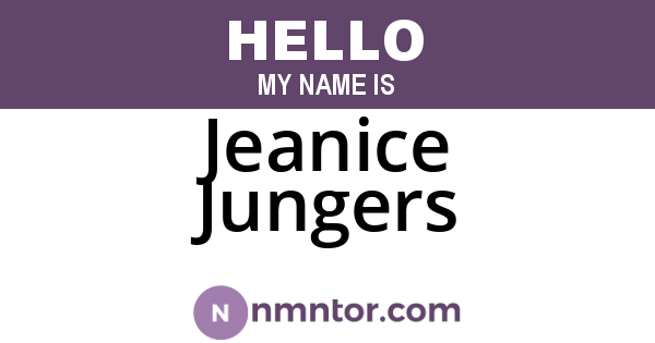 Jeanice Jungers