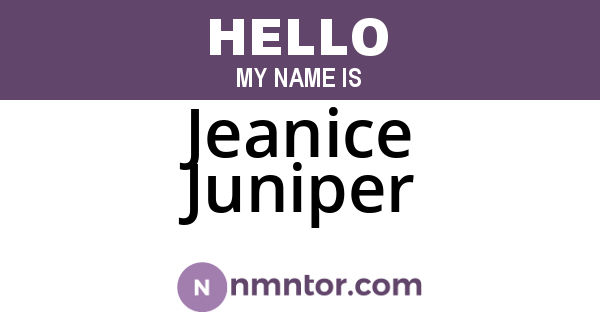 Jeanice Juniper