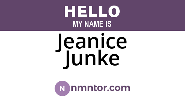 Jeanice Junke