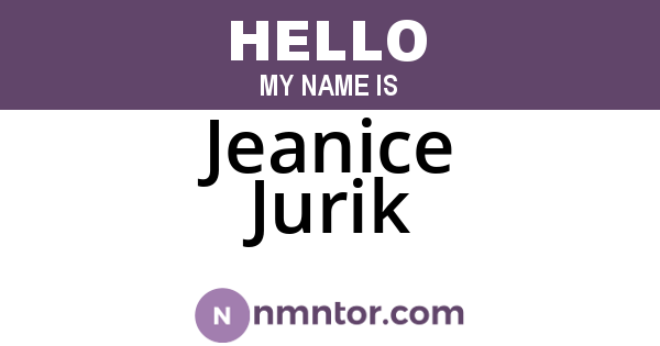 Jeanice Jurik