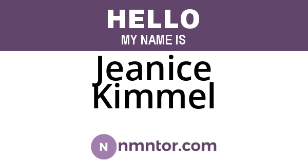 Jeanice Kimmel