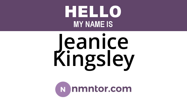 Jeanice Kingsley
