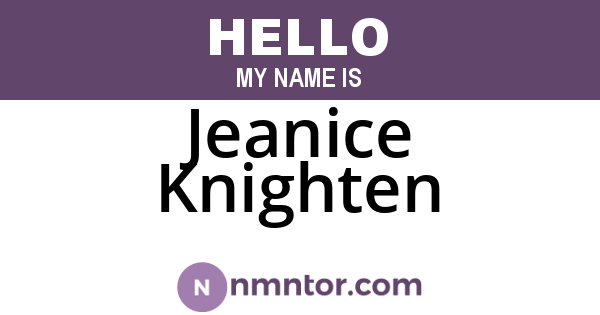 Jeanice Knighten