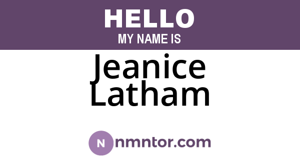 Jeanice Latham