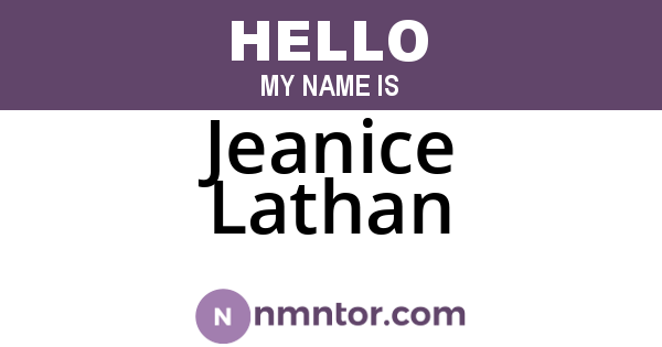 Jeanice Lathan