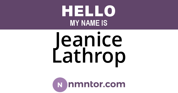 Jeanice Lathrop