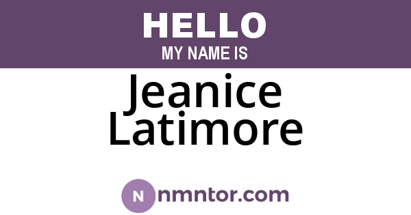 Jeanice Latimore