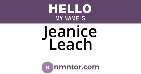 Jeanice Leach
