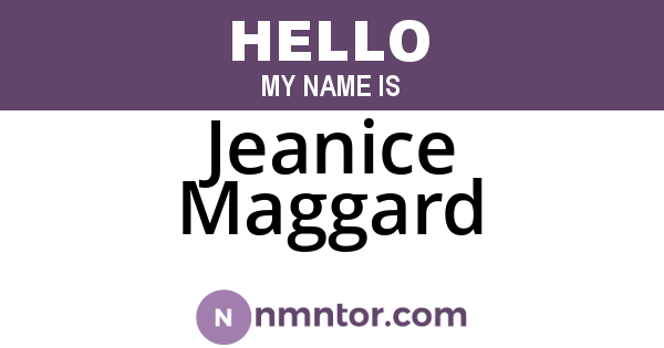 Jeanice Maggard