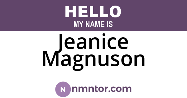 Jeanice Magnuson
