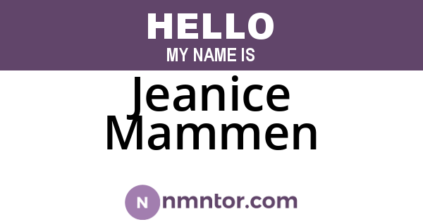 Jeanice Mammen