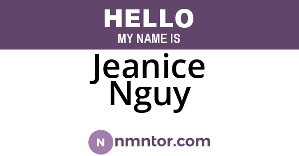 Jeanice Nguy