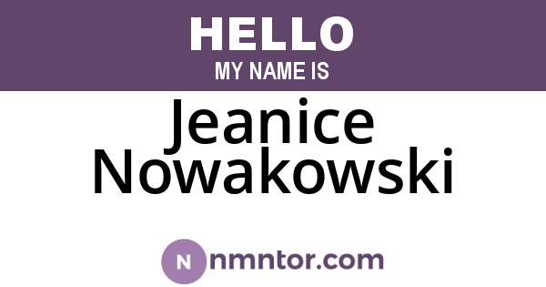 Jeanice Nowakowski