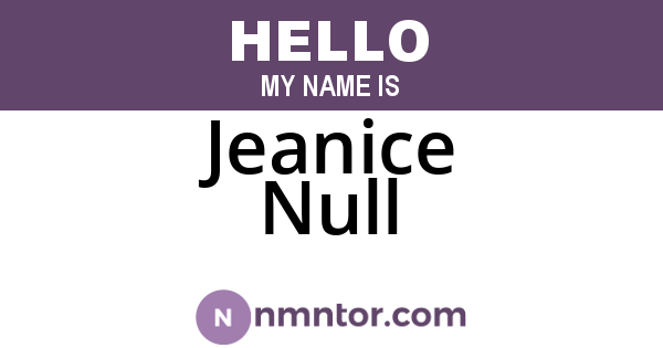 Jeanice Null
