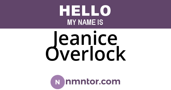 Jeanice Overlock