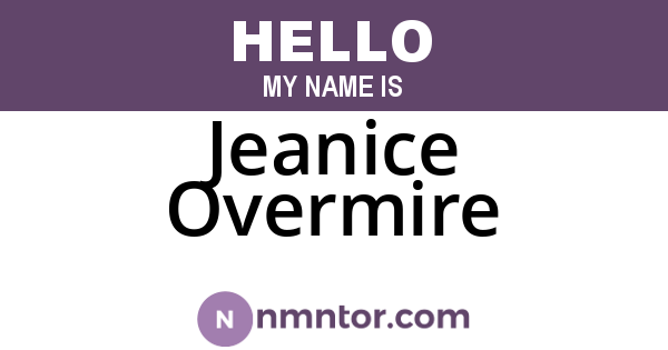 Jeanice Overmire