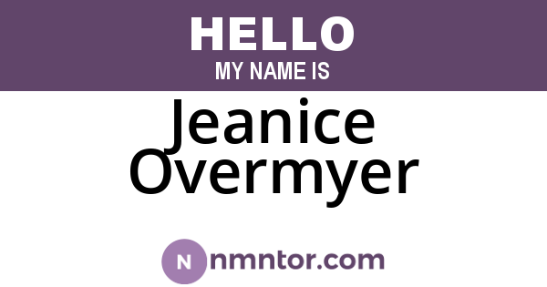 Jeanice Overmyer