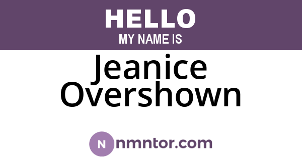 Jeanice Overshown