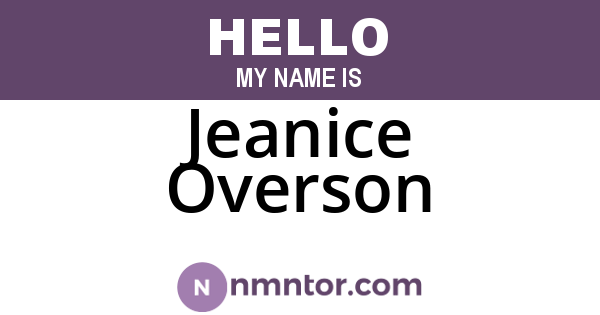 Jeanice Overson