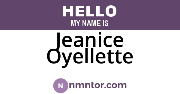 Jeanice Oyellette