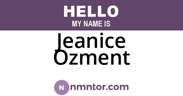 Jeanice Ozment